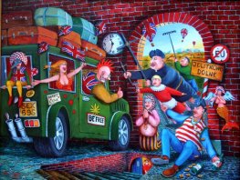 Welcome home from the big bad world. my dear boy		