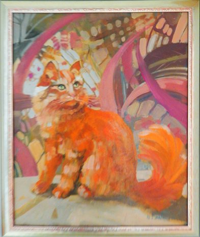 Sitzende Katze
