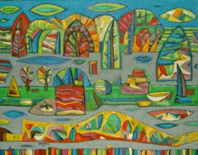 Landschaft auf der Seite
